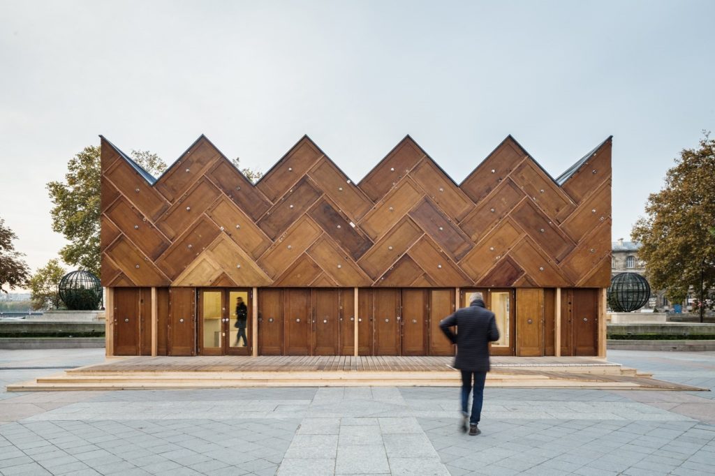 pavillon circulaire - réemploi de matériaux